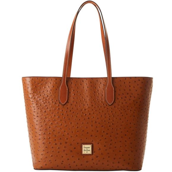 Dooney & Bourke Handbags - Dooney & Bourke Ostrich Large Tote - Caramel